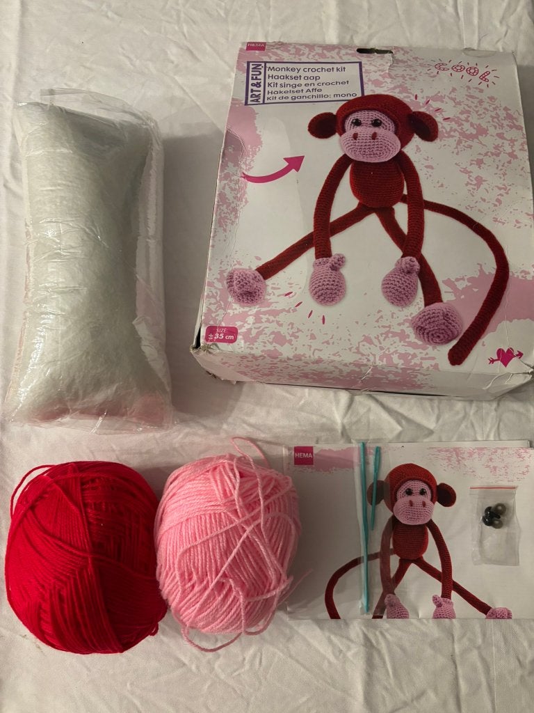 Hema haakset aap - nieuw! Art and fun nieuw ongebruikt!, Ophalen of Verzenden, Zo goed als nieuw, Breien, Overige typen