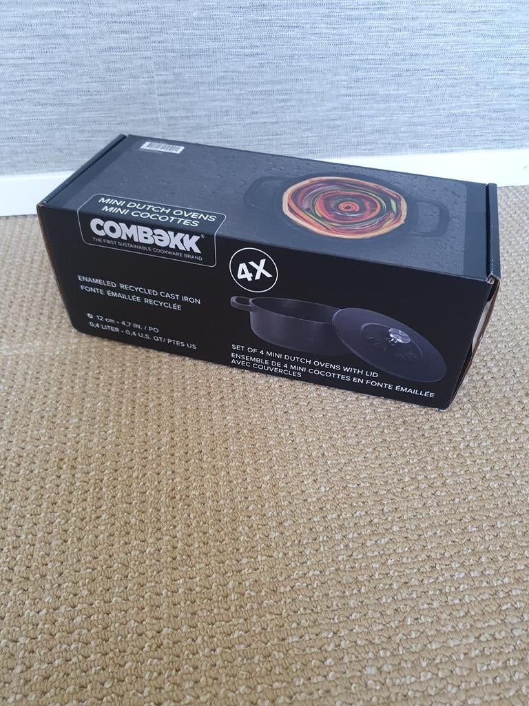COMBEKK Mini Dutch Ovens - 4x geëmailleerd gietijzer, Ophalen of Verzenden, Nieuw, Gietijzer, Kookpan of Snelkookpan