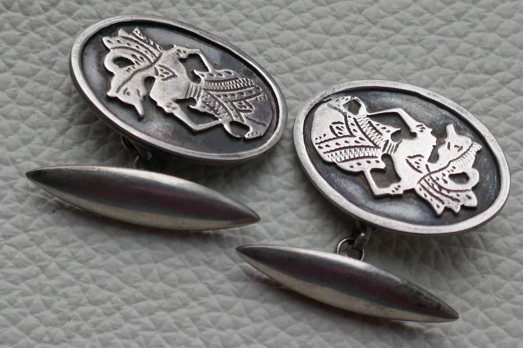 Zilveren  manchetknopen uit Indonesië, Sieraden, Tassen en Uiterlijk, Manchetknopen, Verzenden, Zo goed als nieuw, Zilver