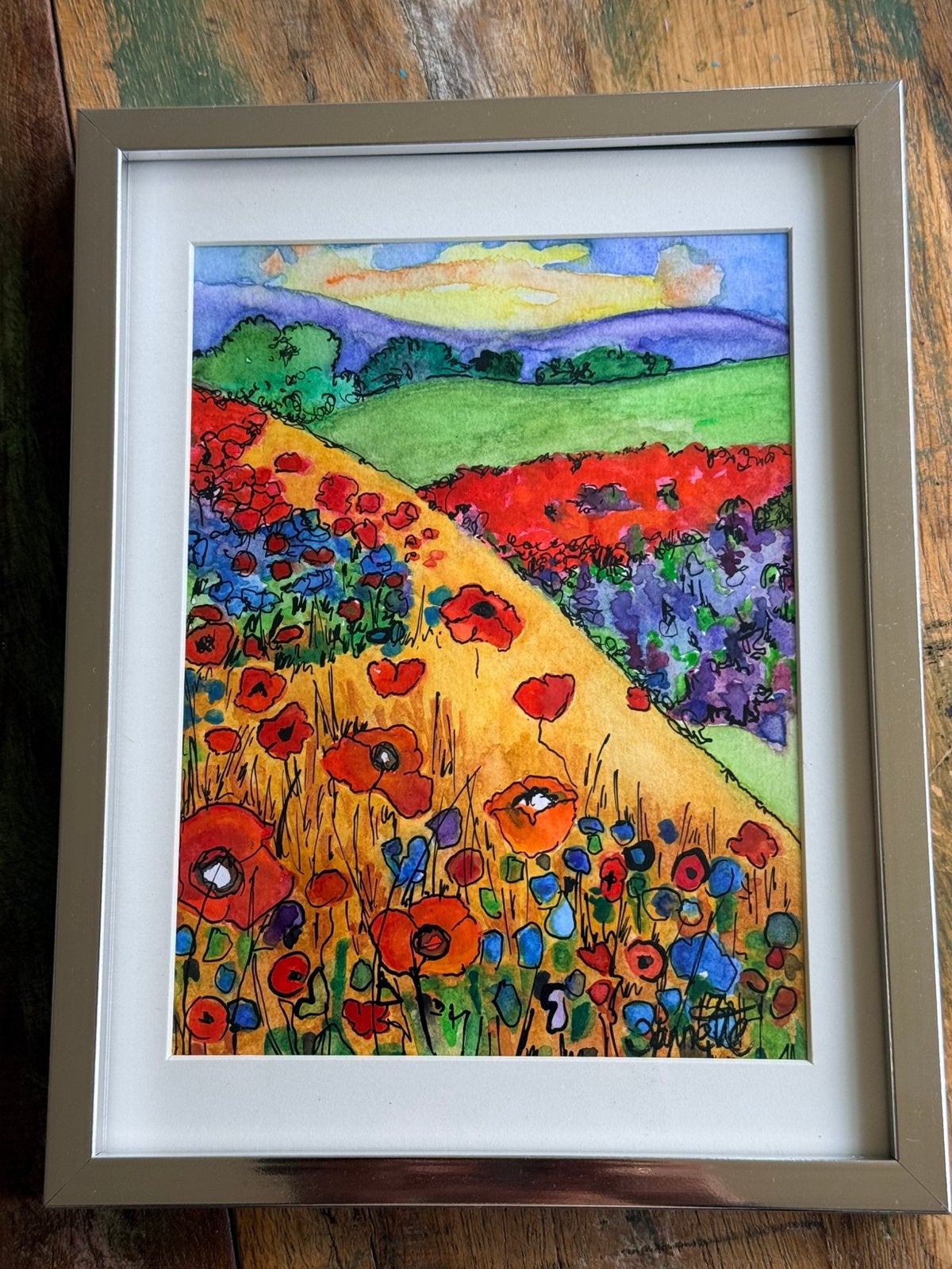 Klaprozen landschap, Antiek en Kunst, Verzenden
