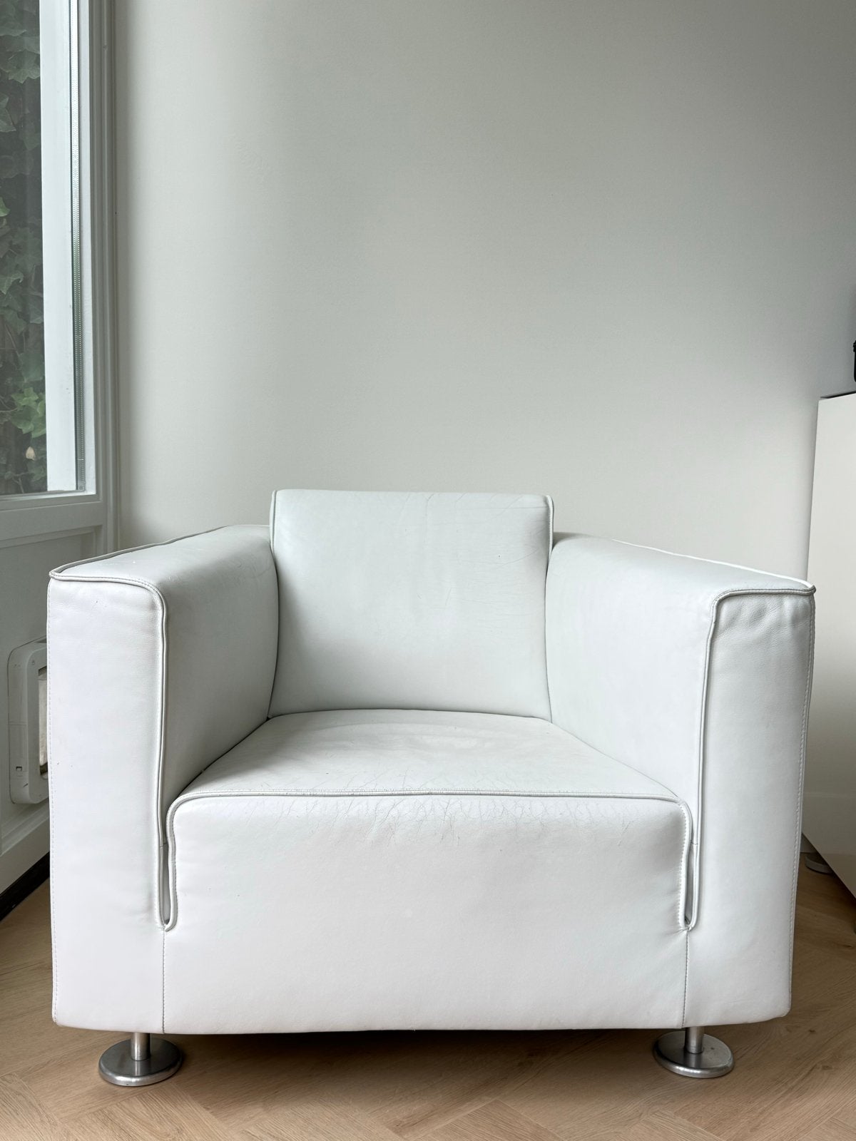 Mr. Blizz | Design on Stock fautueil in leder wit, Ophalen, Gebruikt, Wit, Leer