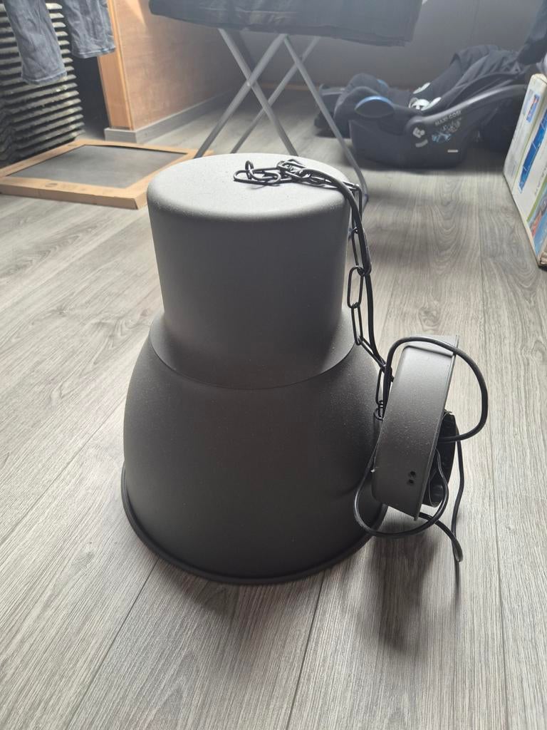 2x Industriële Hanglamp Grijs, Ophalen, 50 tot 75 cm, Zo goed als nieuw, Metaal