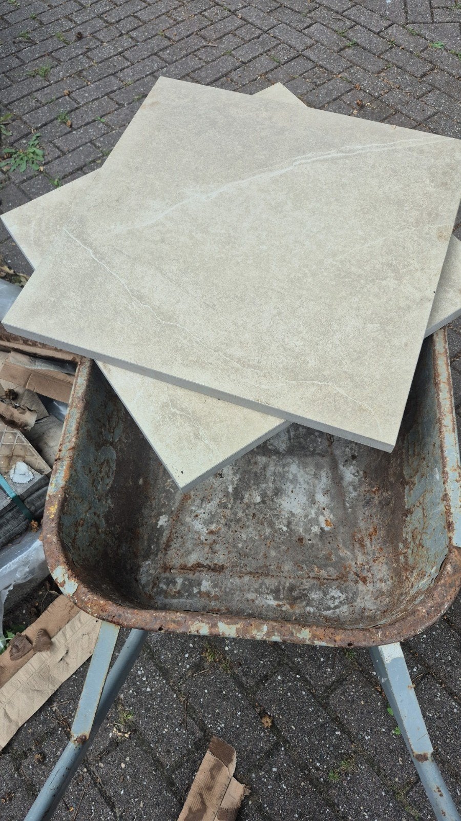 Terrastegels 60x60x3 cm - Grijs/Beige, Tuin en Terras, Ophalen of Verzenden, Nieuw, Keramiek, Terrastegels