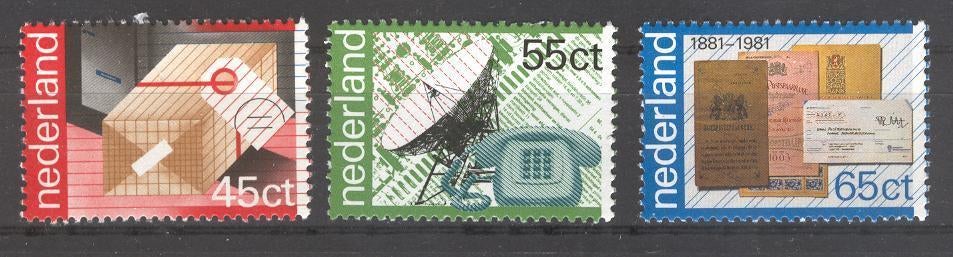756 - Nederland nvph 1220/1222 postfris , 100 jaar PTT-diens, Verzenden, Na 1940, Postfris