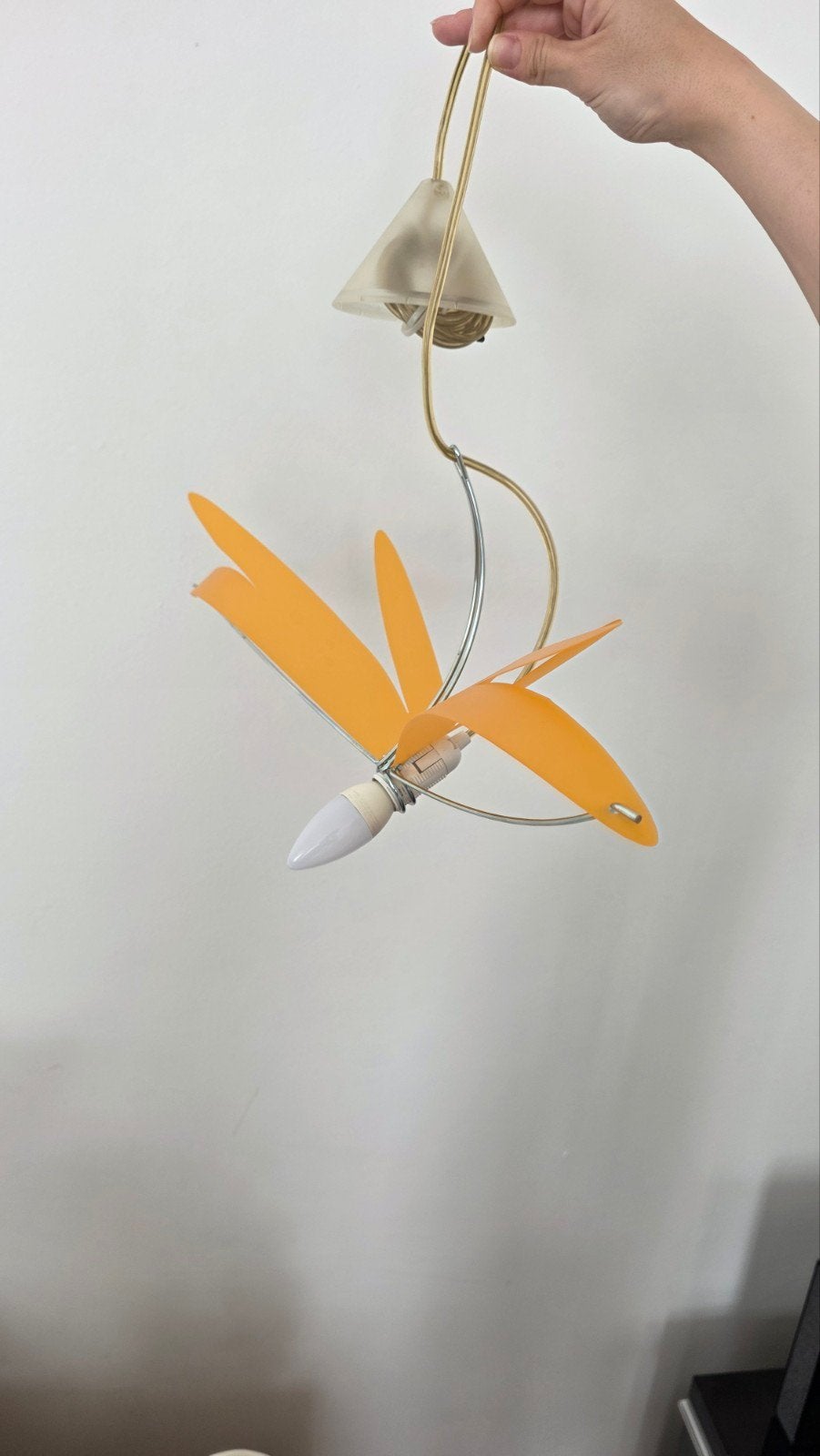 Unieke oranje hanglamp - Modern design, Ophalen, Gebruikt, Modern, Speels, 50 tot 100 cm