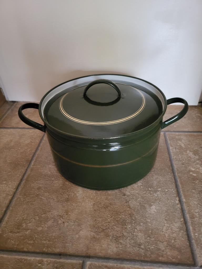 Emaile  pan groen oud, Antiek en Kunst, Antiek | Emaille, Ophalen of Verzenden