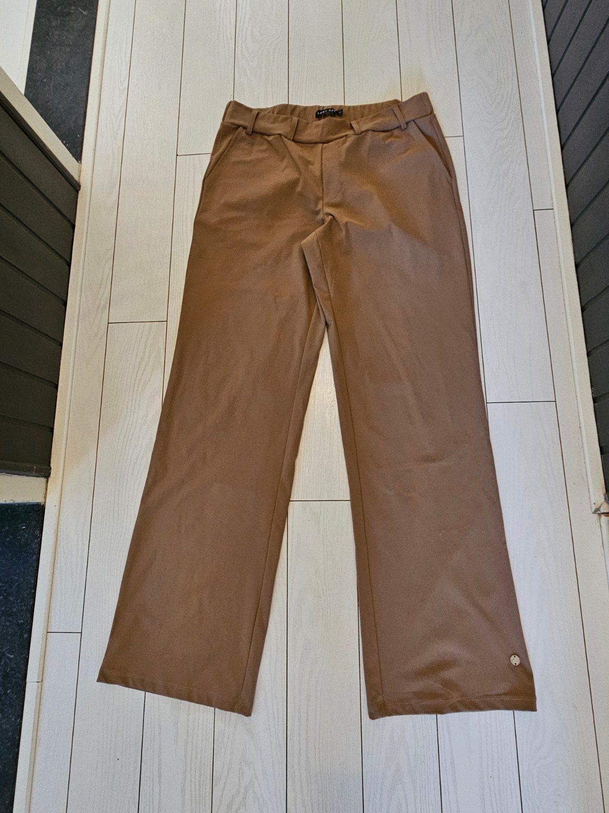 Lady Day Travelstof Broek met Rechte Wijde Pijpen - XL, Lady Day, Bruin, Verzenden, Maat 46/48 (XL) of groter