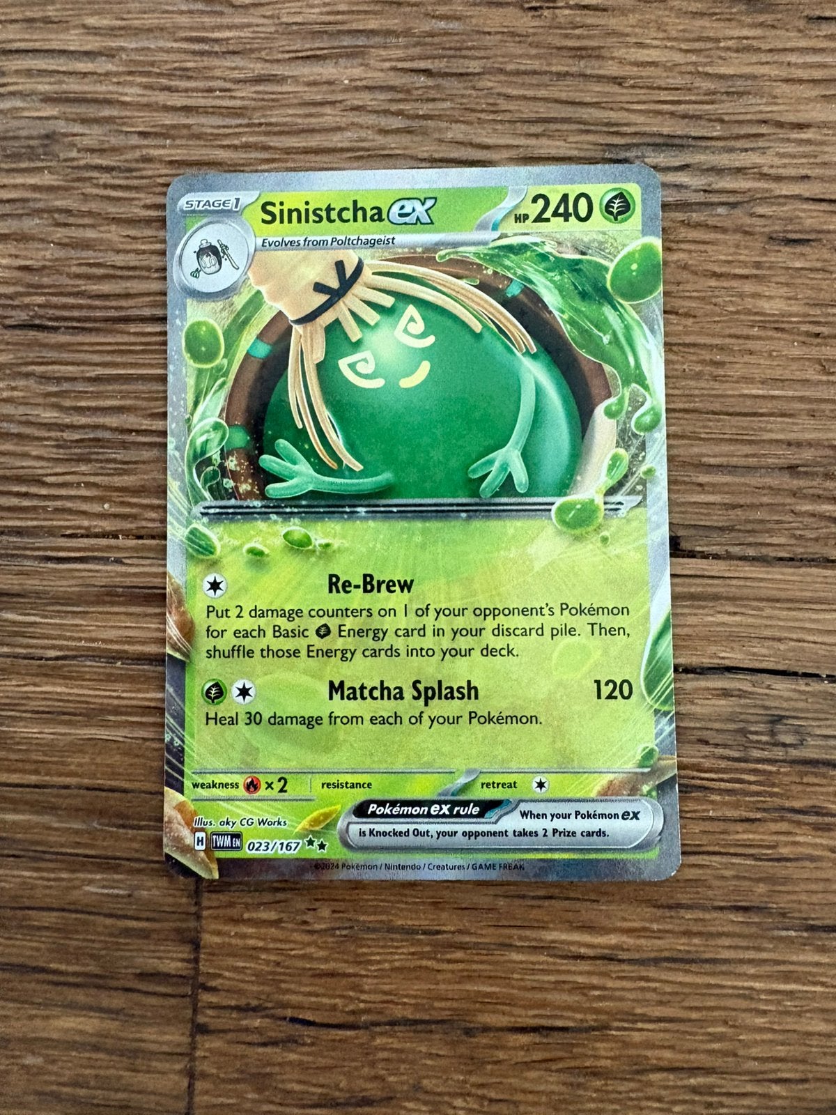 Pokémon Sinistcha ex 023/167 TWM, Ophalen of Verzenden, Zo goed als nieuw