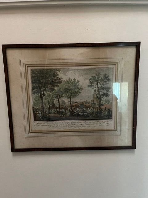 Amsterdam bij Haarlemmerpoort uit 1768 Prins van Oranje, Verzenden, Stadsgezicht, Met tekst, Gravure