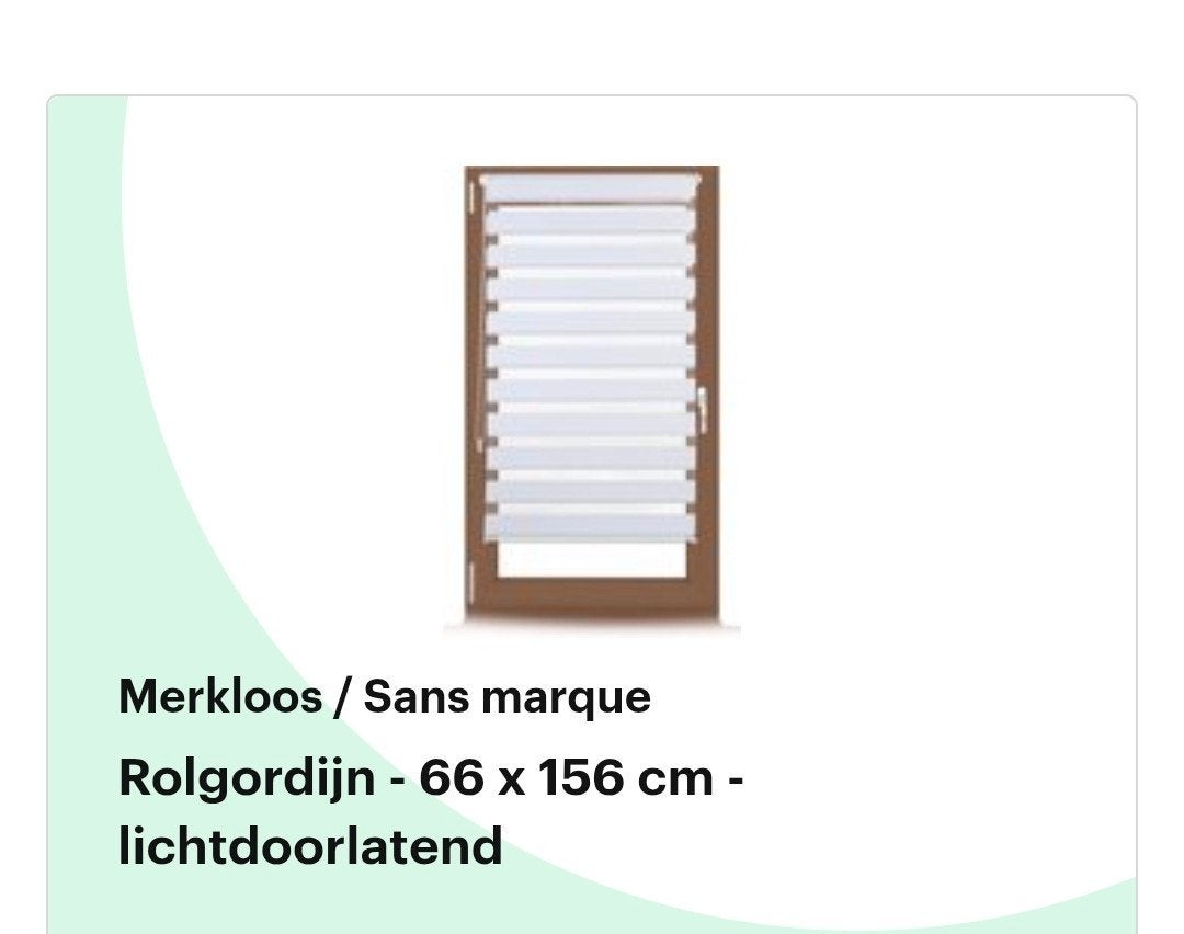 2 Merkloze Rolgordijnen - 66 x 156 cm - Lichtdoorlatend, Ophalen, Gebruikt, Overige merken, Wit