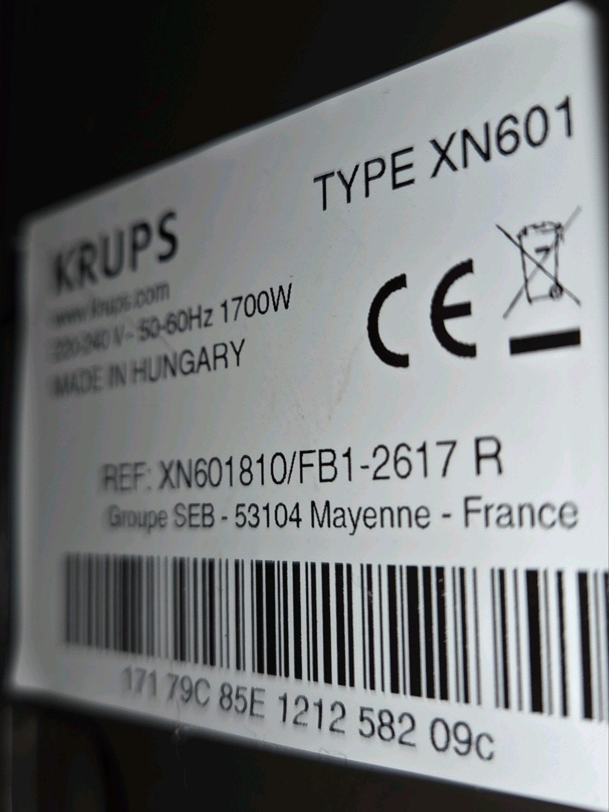 Krups Nespresso Expert & Milk (model XN601810) koffiecupmach, Ophalen, Gebruikt, Espresso apparaat, Koffiepads en cups