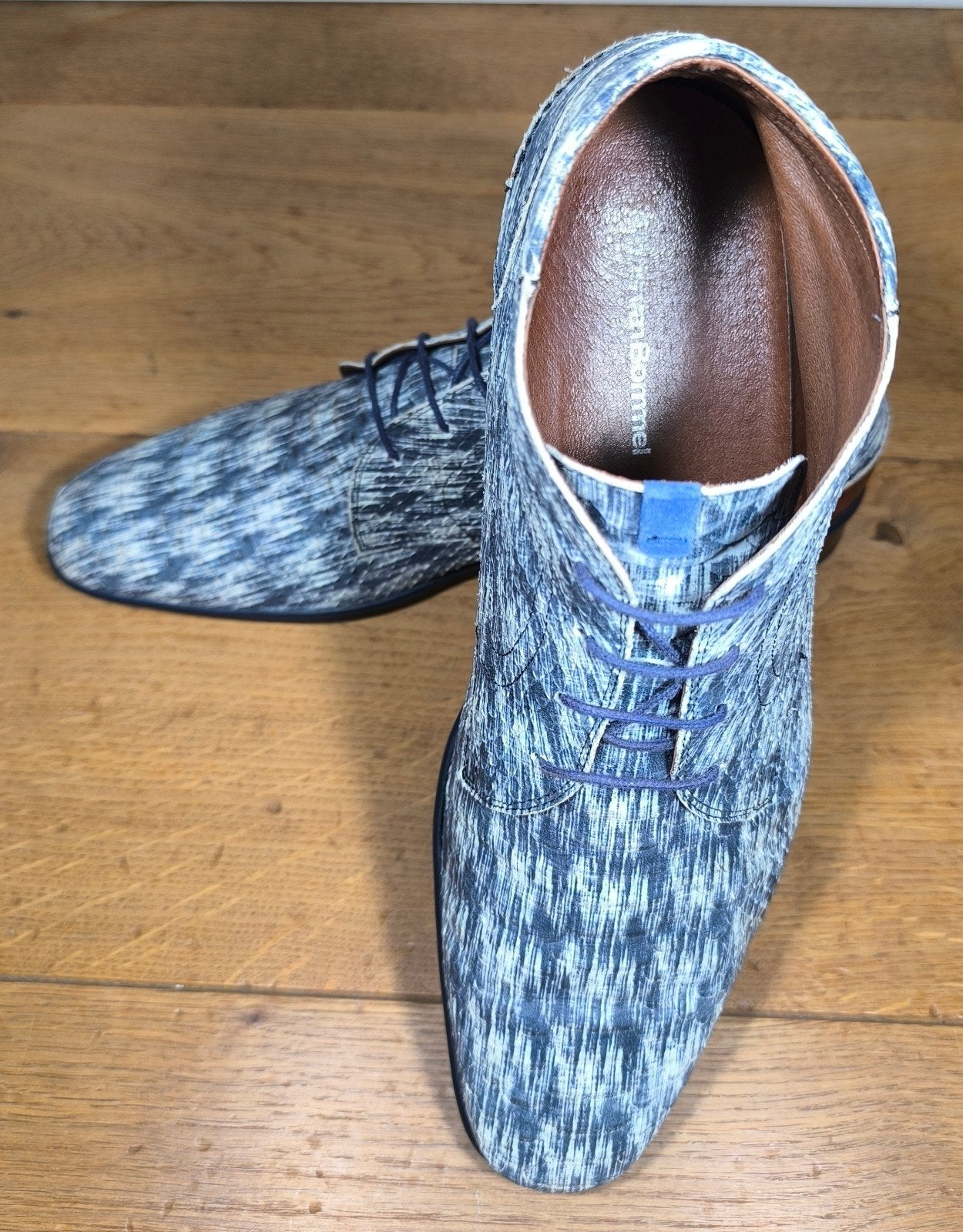 Floris van Bommel halfhoge herenschoenen maat 9,5 / 44, Ophalen, Blauw, Floris van Bommel, Zo goed als nieuw
