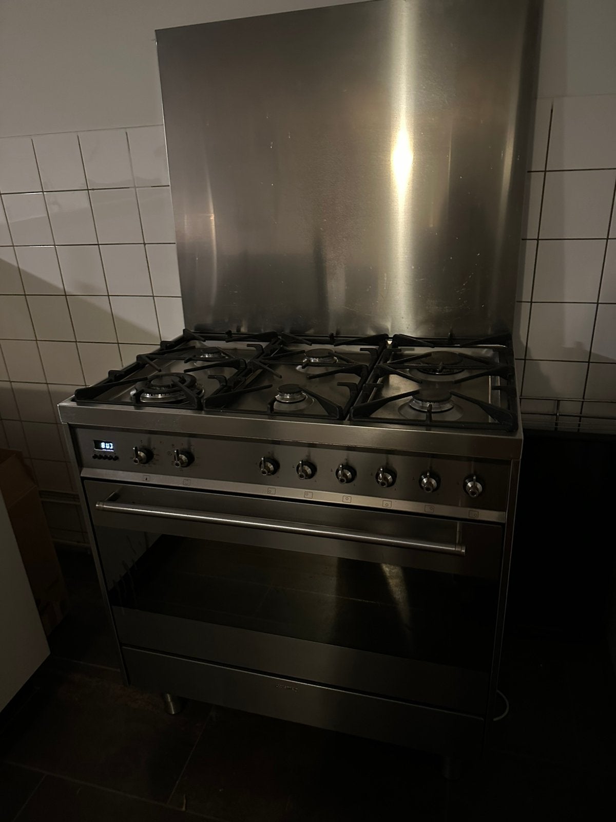Rvs 6-pits gasfornuis, Ophalen, 60 cm of meer, Zo goed als nieuw, Gas