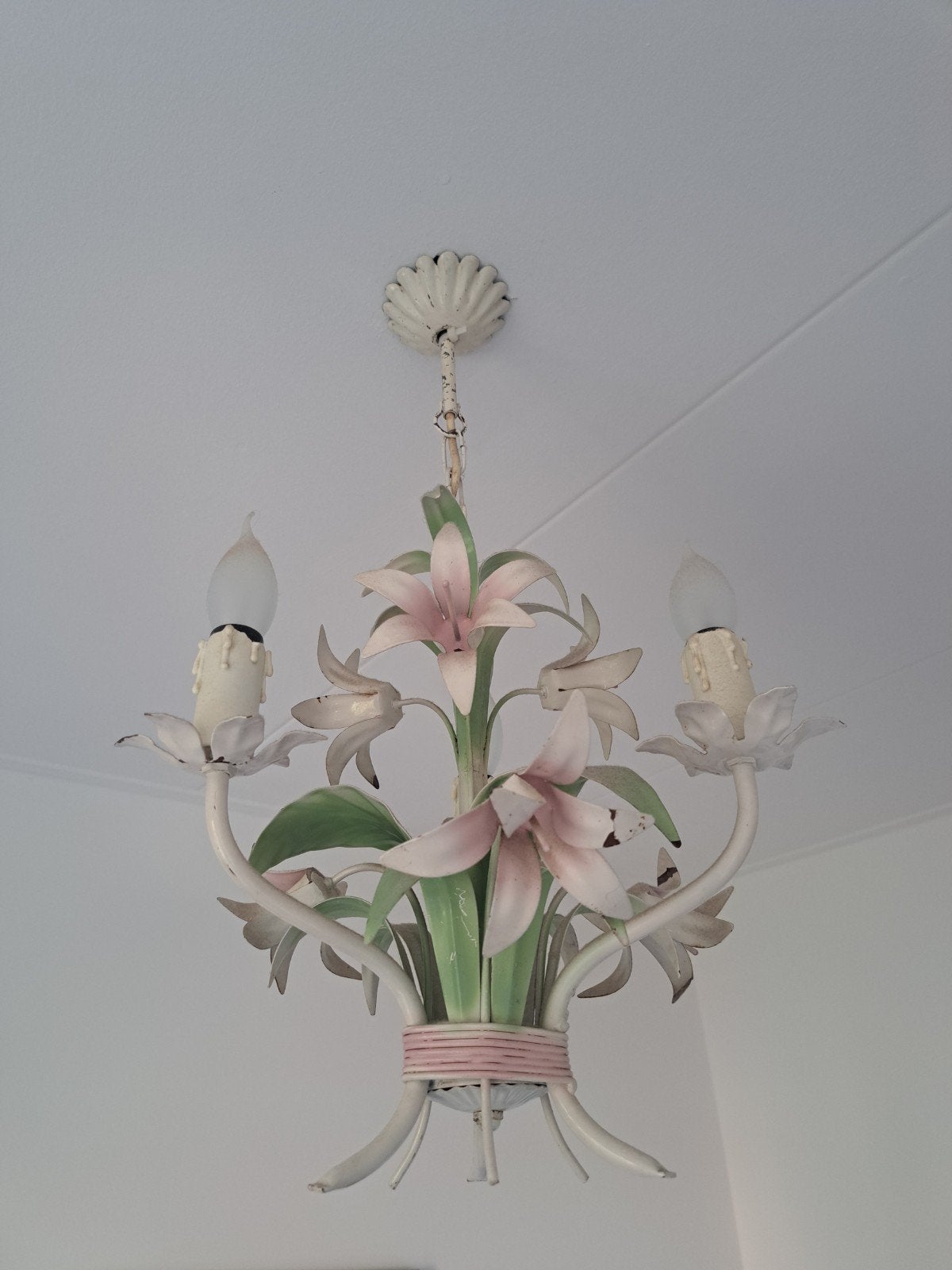 Vintage bloemen kroonluchter, Ophalen