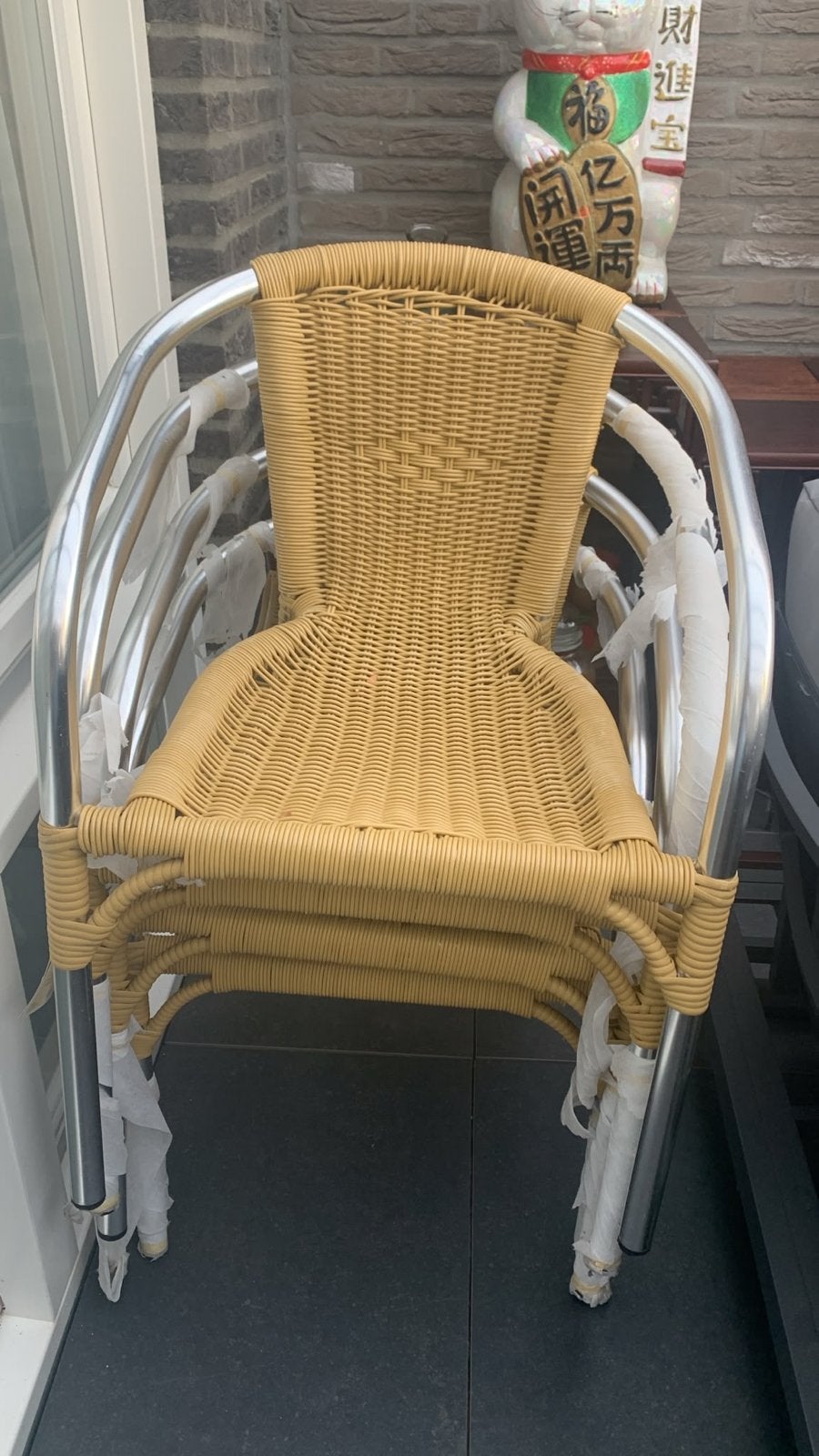 Rieten terrasstoelen (8 stuks), Ophalen, Nieuw, Wicker, Stapelbaar