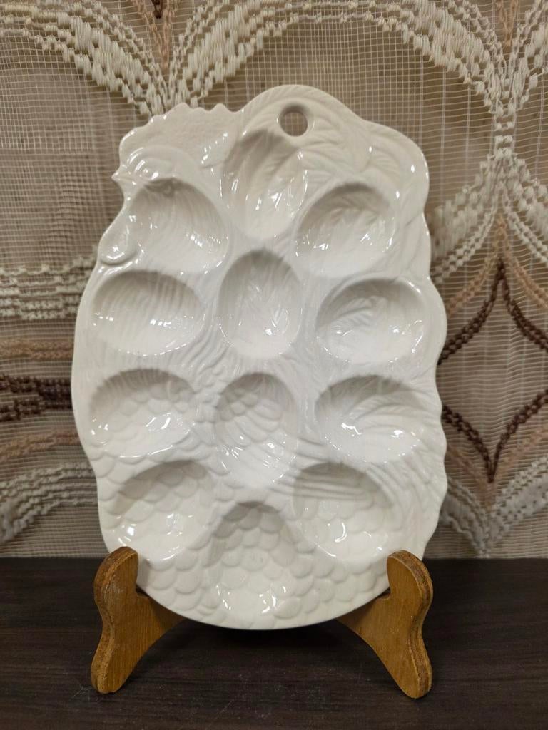 Vintage wit eierenbord kip, Antiek en Kunst, Curiosa en Brocante, Ophalen of Verzenden