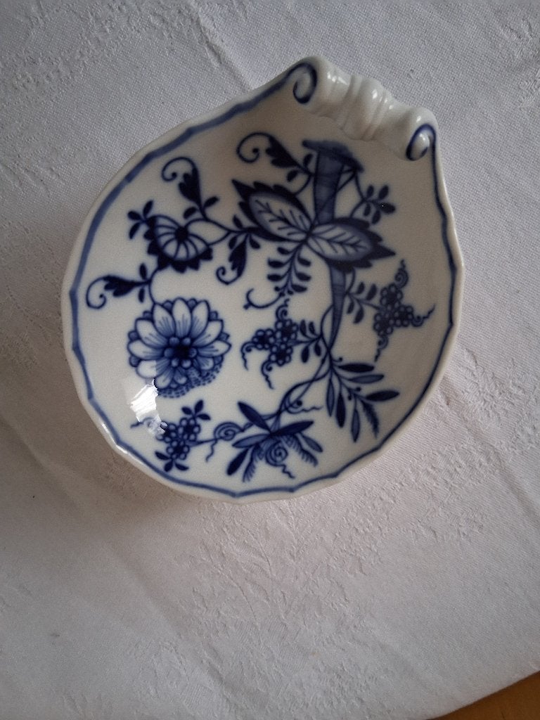 Antiek Meissen Zwiebelmuster schelpvormig schaaltje *eureka*, Ophalen of Verzenden