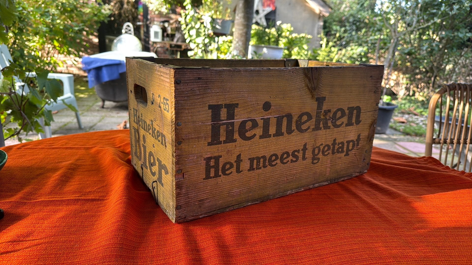 Vintage houten Heineken bier krat 1960’ s, Ophalen of Verzenden, Gebruikt, Overige typen, Heineken