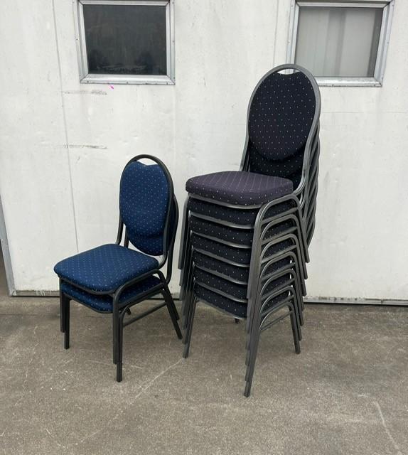 9 restaurant vergaderstoelen stoelen Stackchair stapelbaar, Ophalen, Gebruikt, Overige kleuren, Stof