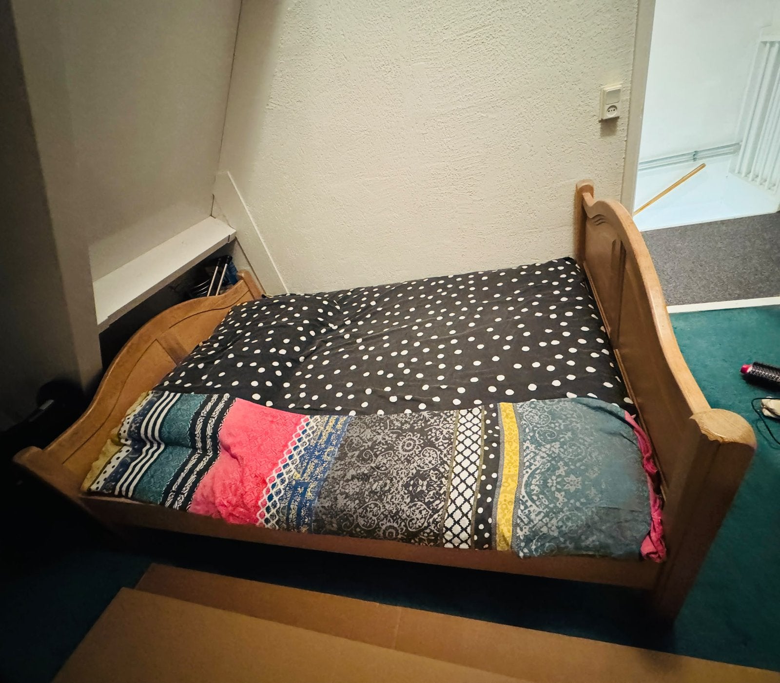 Houten tweepersons bed