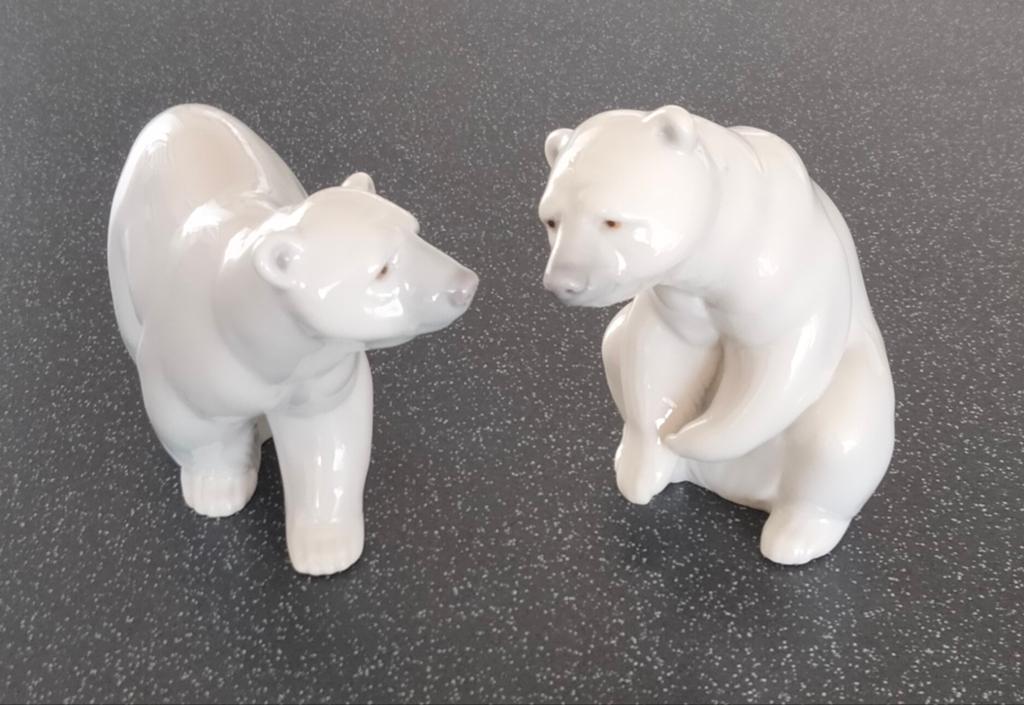 Twee Lladro porseleinen ijsberen beeldjes, Ophalen of Verzenden, Zo goed als nieuw