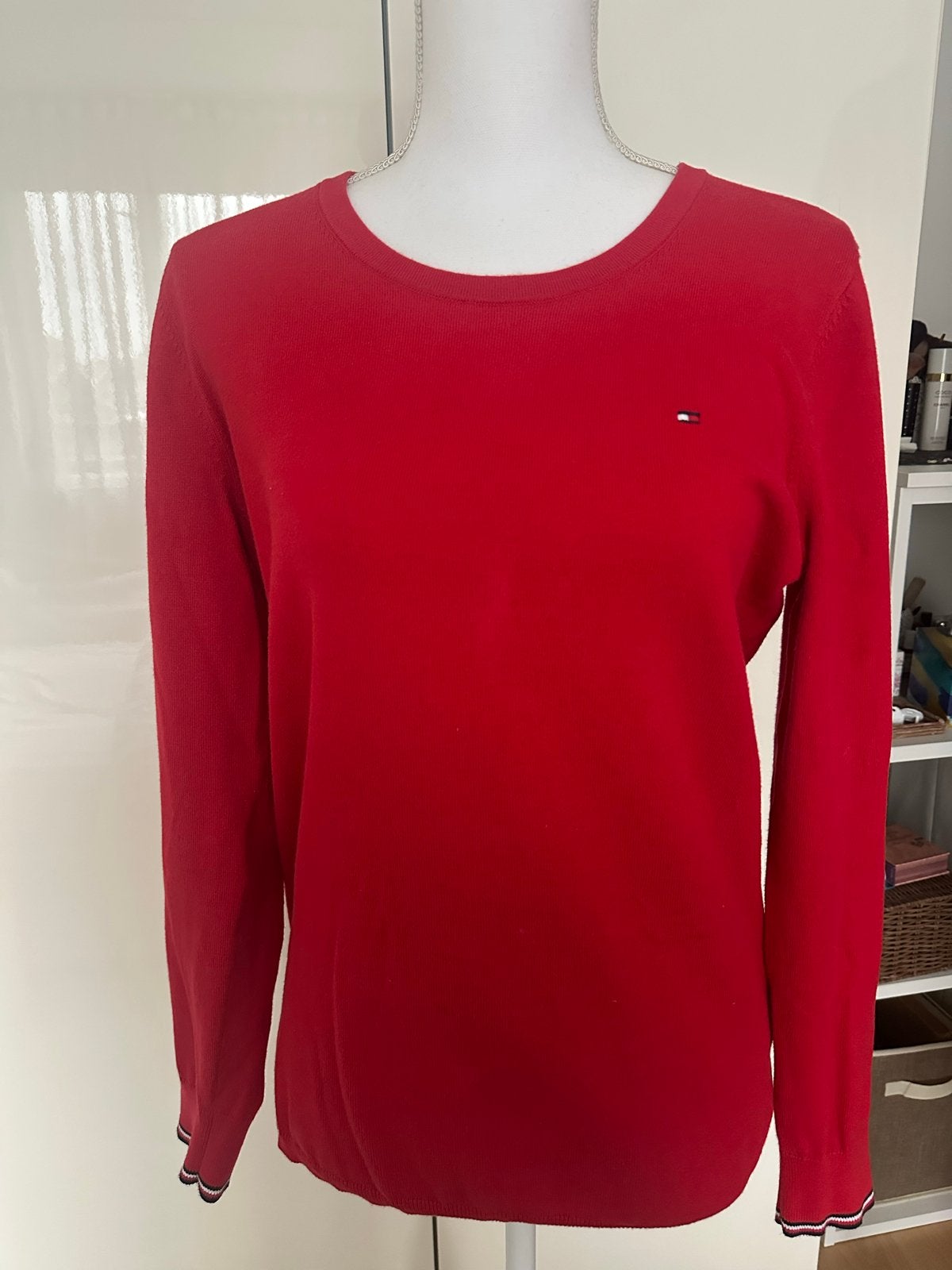Tommy Hilfiger Trui Rood - Maat L, Ophalen of Verzenden, Gedragen, Maat 42/44 (L), Rood