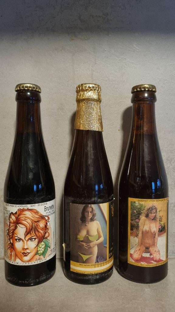 Brunette ~'91, Hopduvel + Steenberge & 2x Golden Girl, Zeus, Verzamelen, Ophalen of Verzenden, Zo goed als nieuw, Glas of Glazen