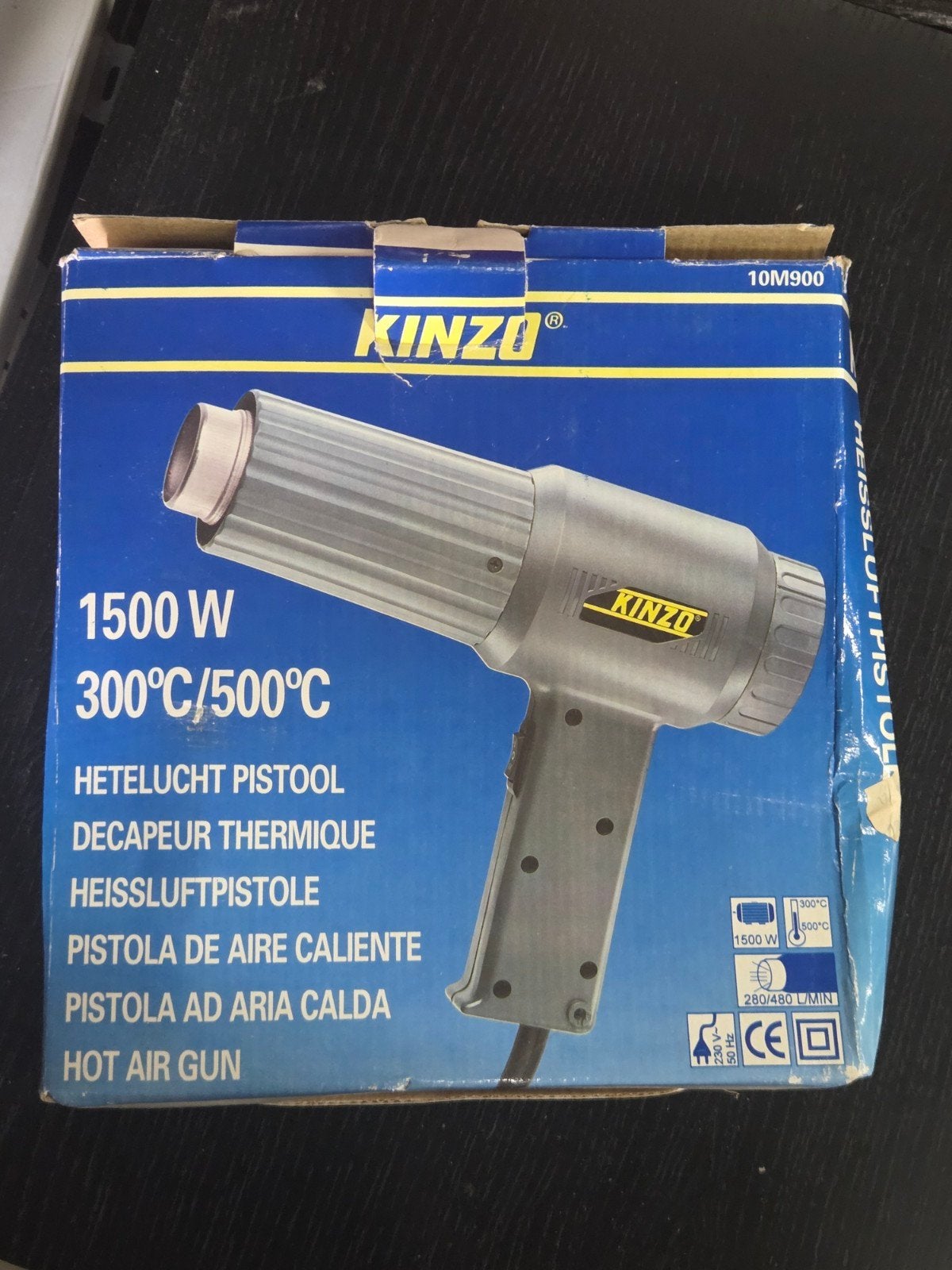 Kinzo Heteluchtpistool 1500W - 300C/500C, Ophalen of Verzenden, Zo goed als nieuw