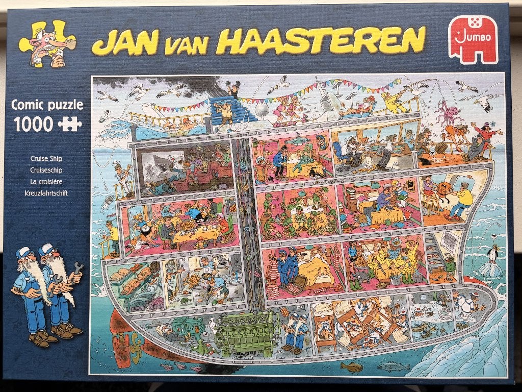 Jan van Haasteren - Cruiseschip - 1000 st., Hobby en Vrije tijd, Denksport en Puzzels, Ophalen of Verzenden, 500 t/m 1500 stukjes
