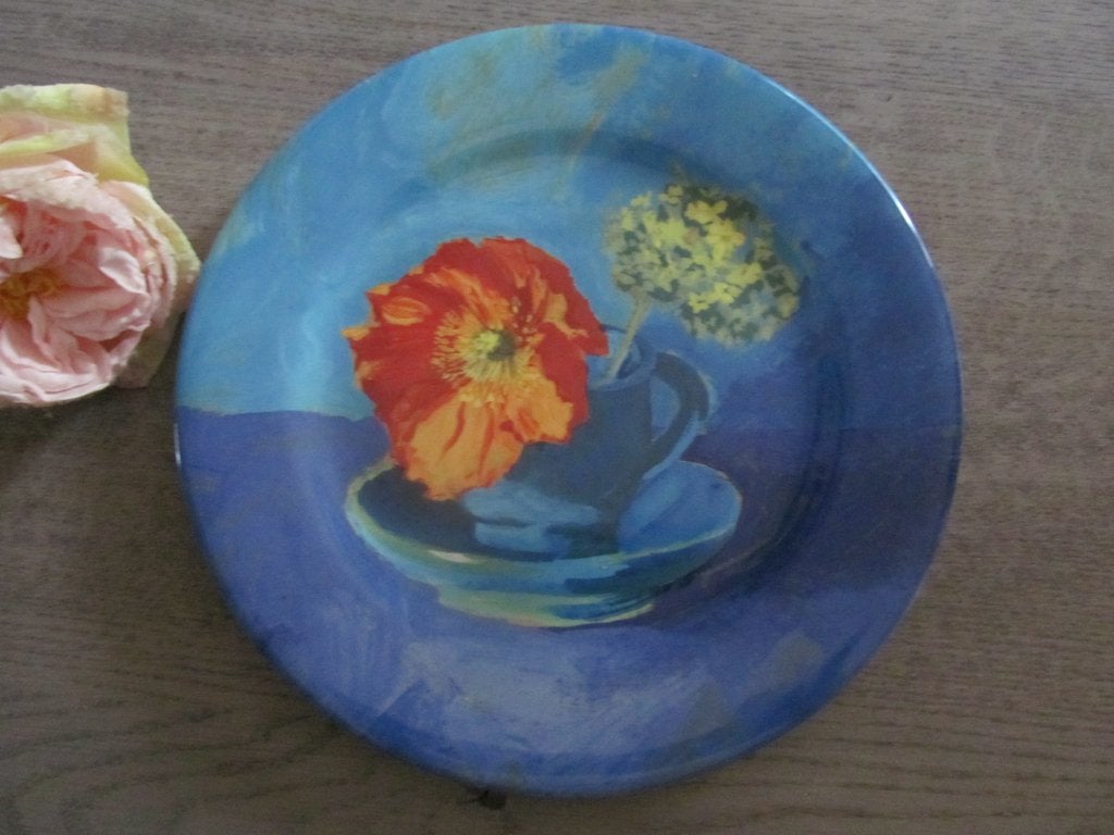 Gien Outremer France Faiencerie Bord 22 cm d, Huis en Inrichting, Overige merken, Ophalen of Verzenden, Zo goed als nieuw, Bord(en)