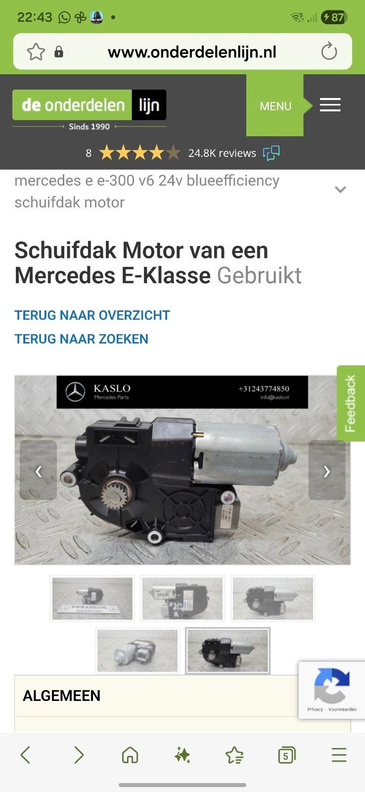 Schuifdak Motor Mercedes E-Klasse (W212) Gebruikt, Ophalen of Verzenden, Gebruikt, Mercedes-Benz