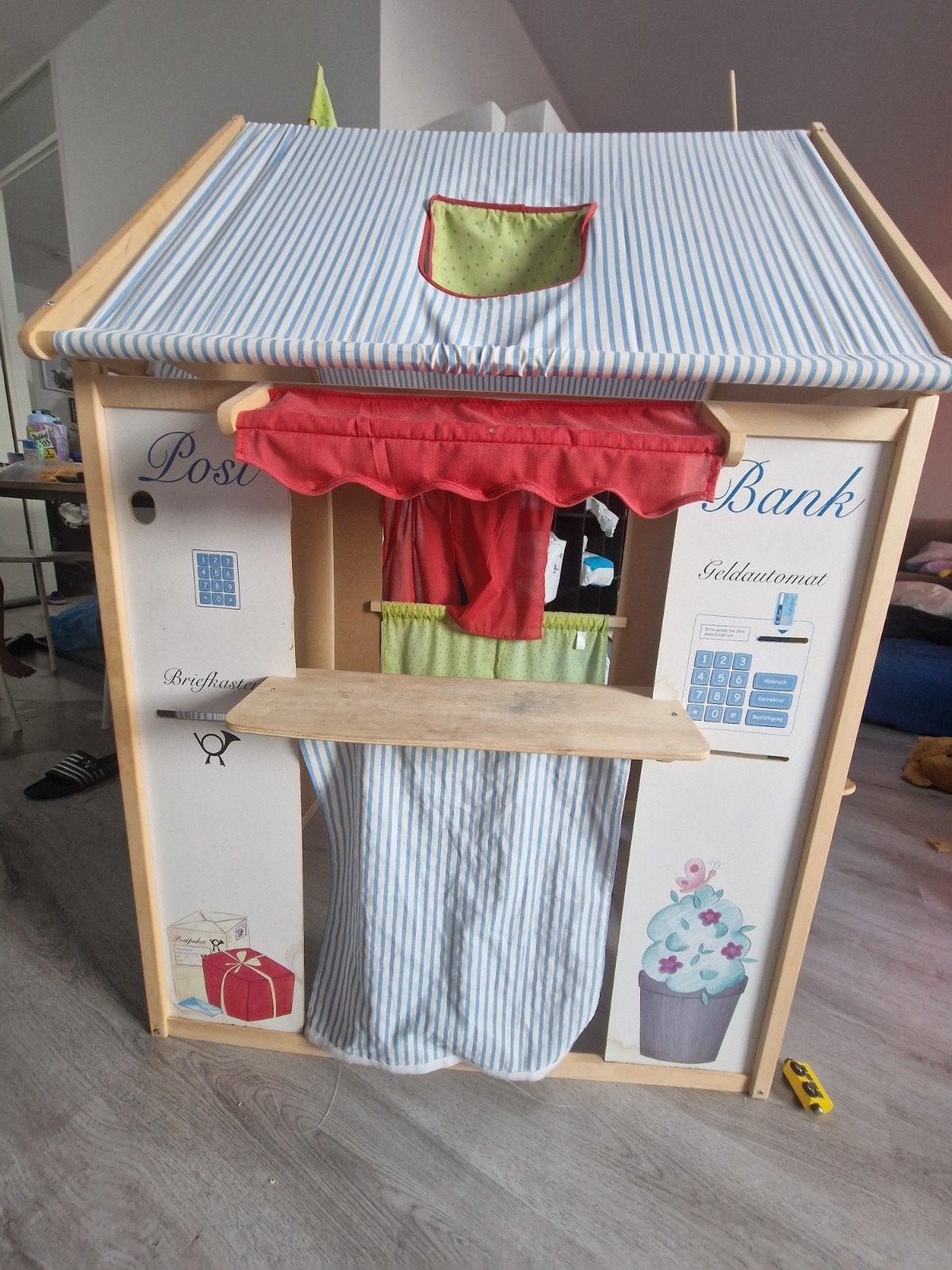 Houten Speelhuisje / Winkel / Bank / Poppenkast, Ophalen, Hout