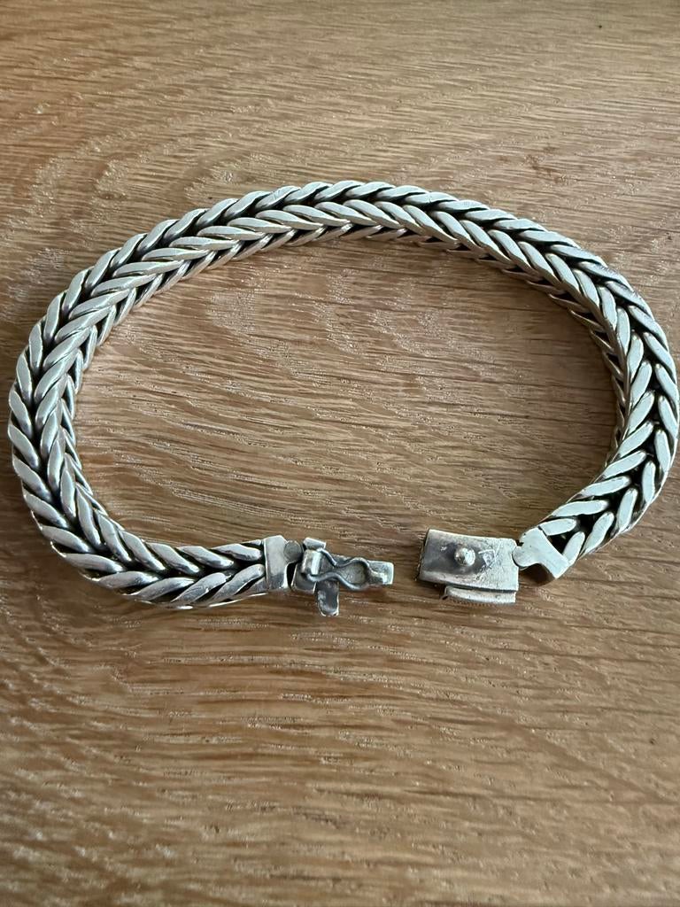 Zilveren Budha to Budha armband 925 - 65 gram, Sieraden, Tassen en Uiterlijk, Armbanden, Ophalen of Verzenden, Gebruikt, Zilver