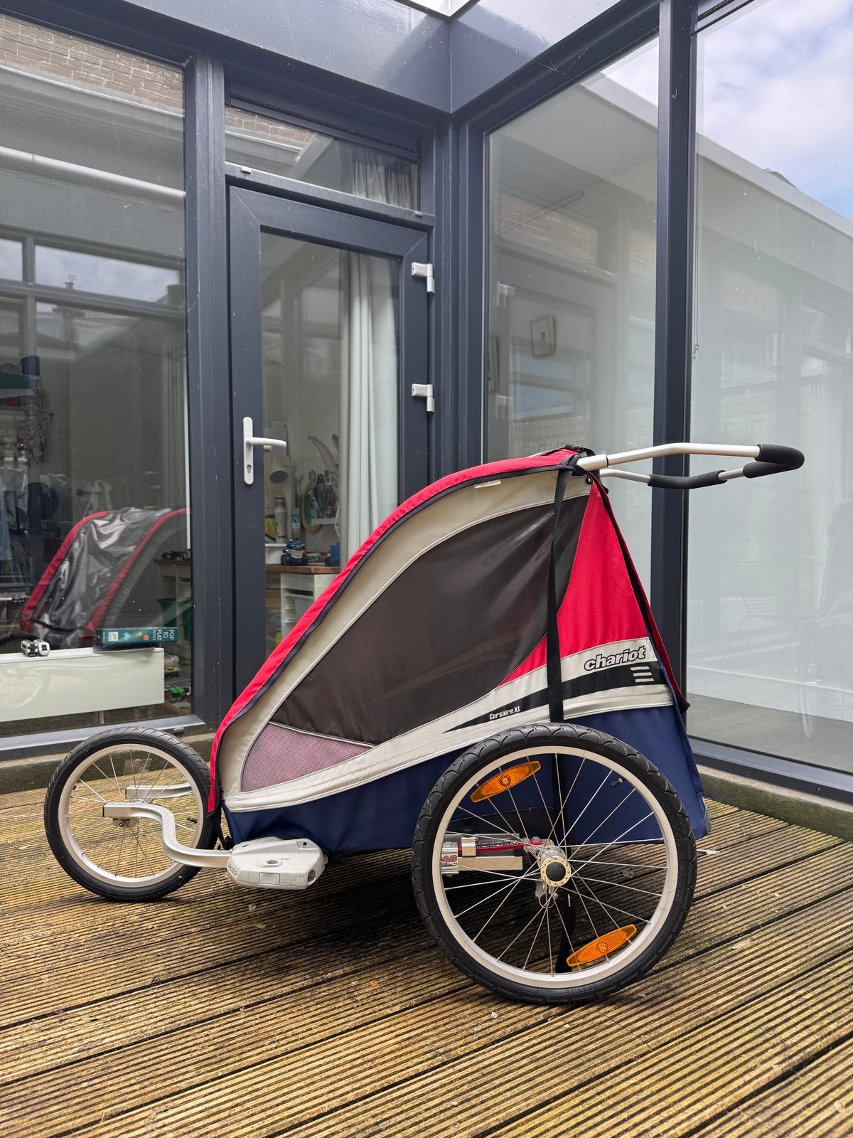 Chariot Corsaire XL Kinderkar, Fietsen en Brommers, Fietsaccessoires | Aanhangers en Karren, Ophalen, Gebruikt, Opvouwbaar, Kinderkar