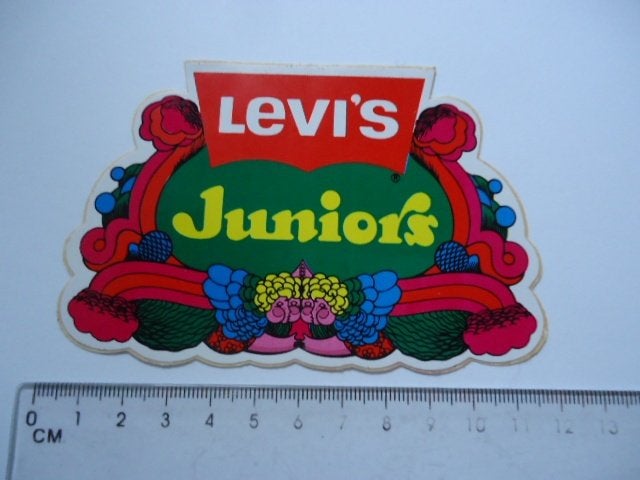 sticker oud Levi's Levis jeans jaren 70 flowerpower hippie, Verzamelen, Stickers, Verzenden, Zo goed als nieuw, Bedrijf of Vereniging