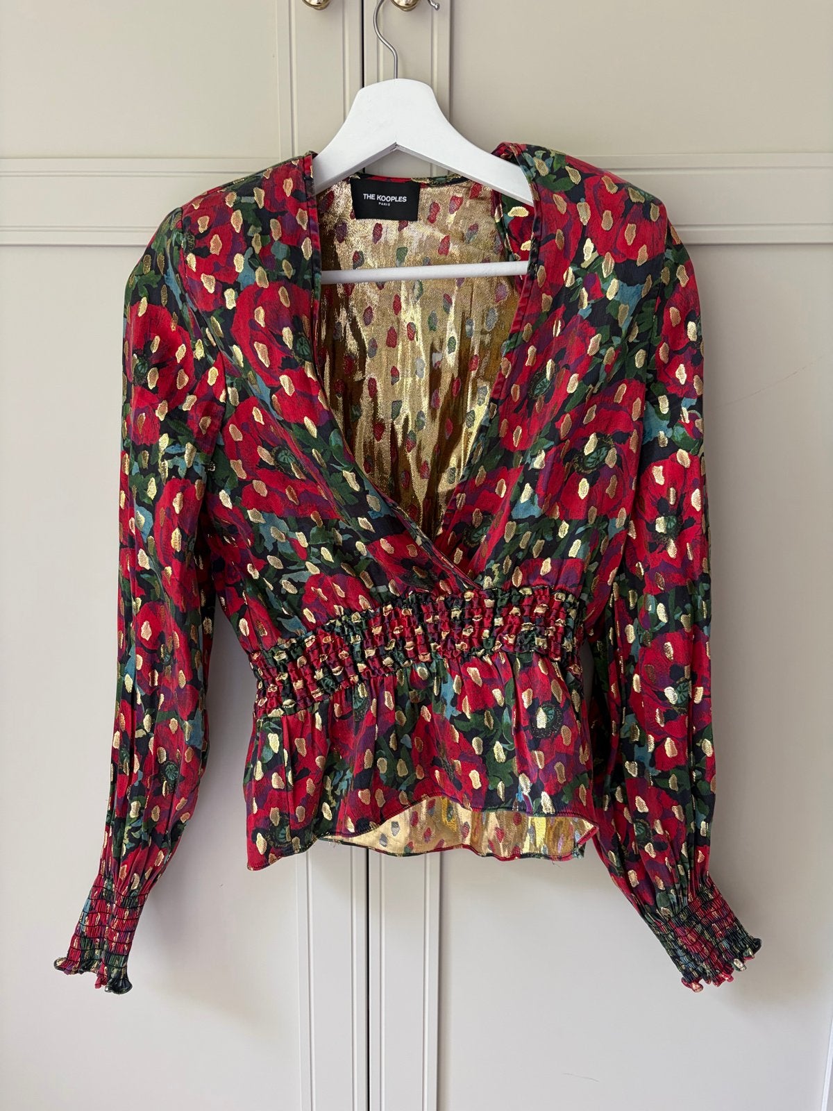 The Kooples Blouse met bloemenprint en gouden details, Meerkleurig, Ophalen of Verzenden, Lange mouw, Maat 36 (S)