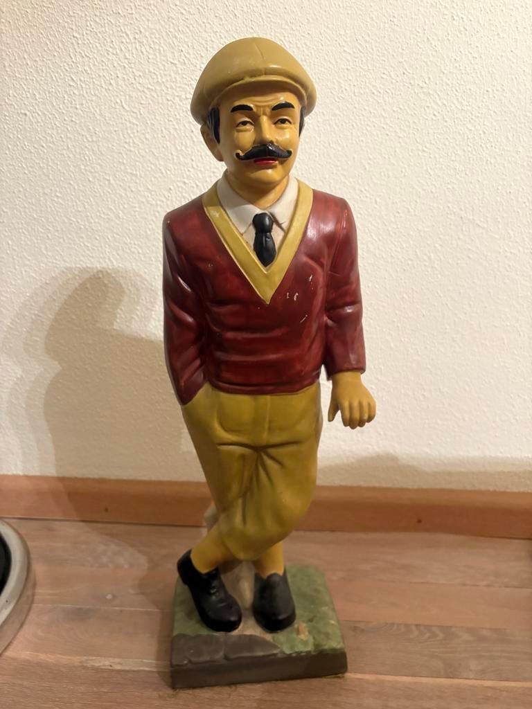 Vintage Golfspeler Beeld - Decoratief Figuur, Antiek en Kunst, Ophalen of Verzenden, 20 - 50 cm, Beeld, Composieten