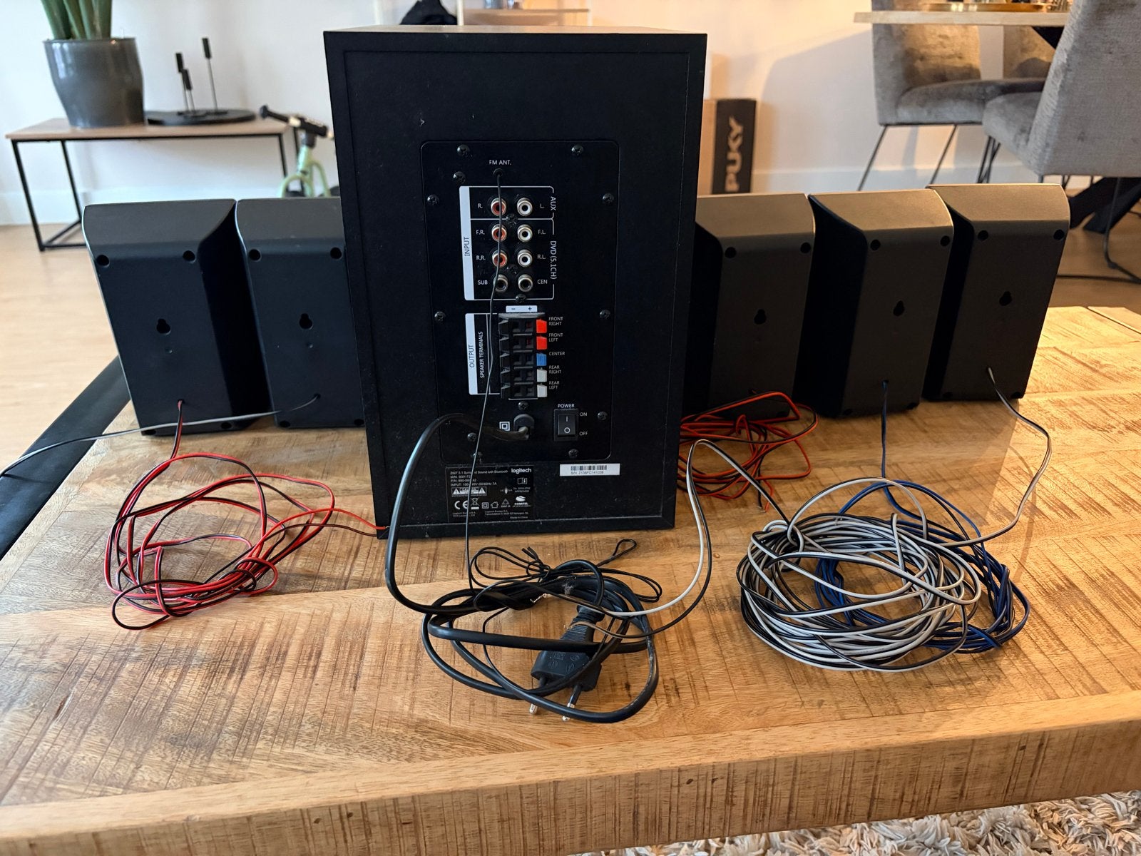 Logitech Z607 5.1 Surround Sound Systeem, Audio, Tv en Foto, Home Cinema-sets, Gebruikt, 70 watt of meer, 5.1-systeem, Overige spelers