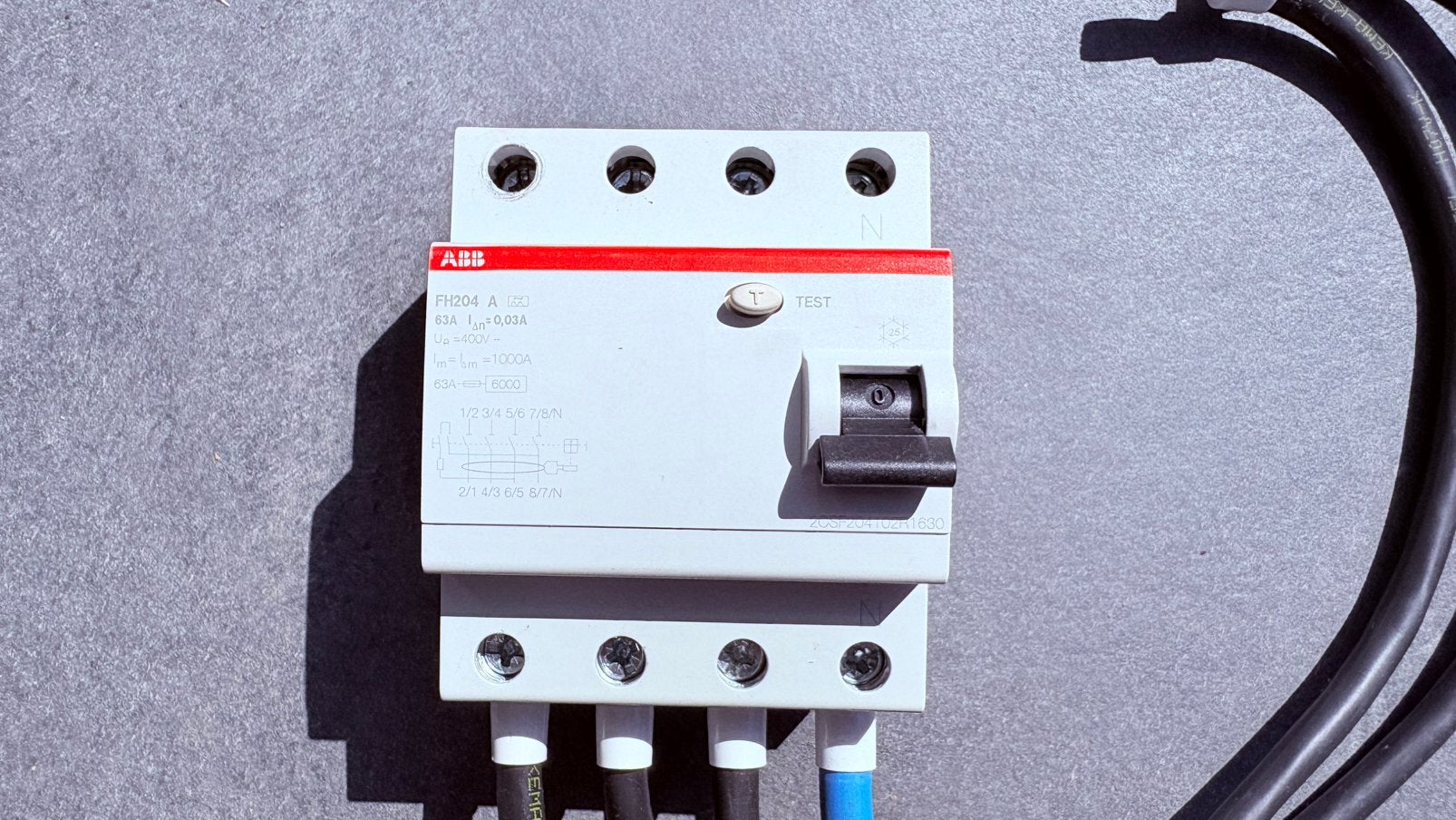 ABB Aardlekschakelaar FH204  Klasse A 63A 0,03A 4-polig 6KA, Ophalen of Verzenden, Gebruikt, Overige typen