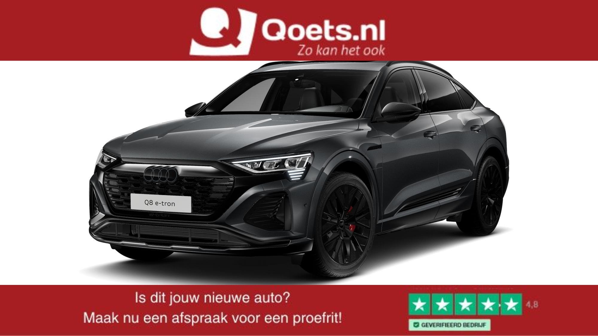 Audi Q8 Sportback e-tron 55 quattro S Edition 115 kWh Panora, Auto's, Automaat, Dealer onderhouden, Gebruikt, Huisgarantie