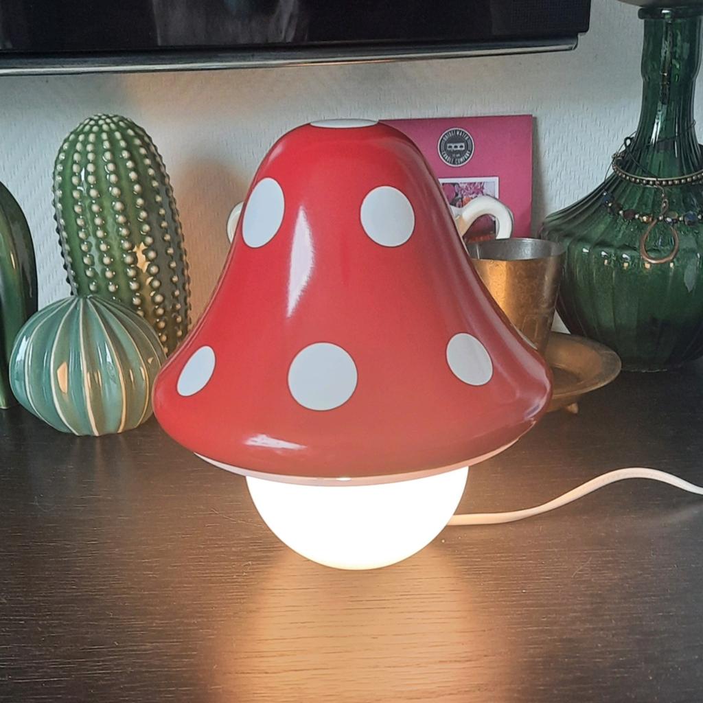 Massive mushroom paddenstoel tafellamp, lees de beschrijving, Ophalen of Verzenden, Zo goed als nieuw, Metaal, Minder dan 50 cm