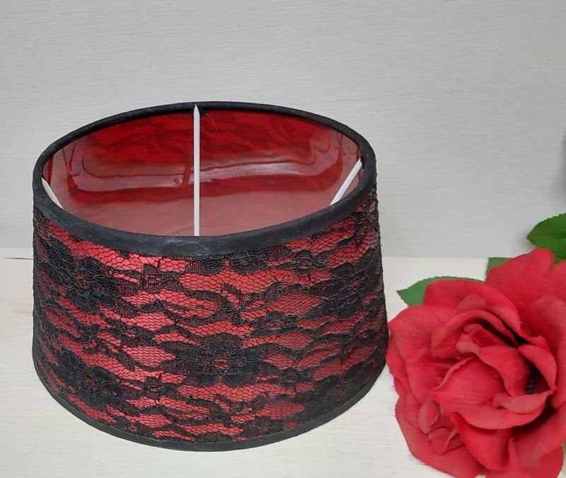 Lampenkapje met kant, ., Zwart, Ophalen of Verzenden, .