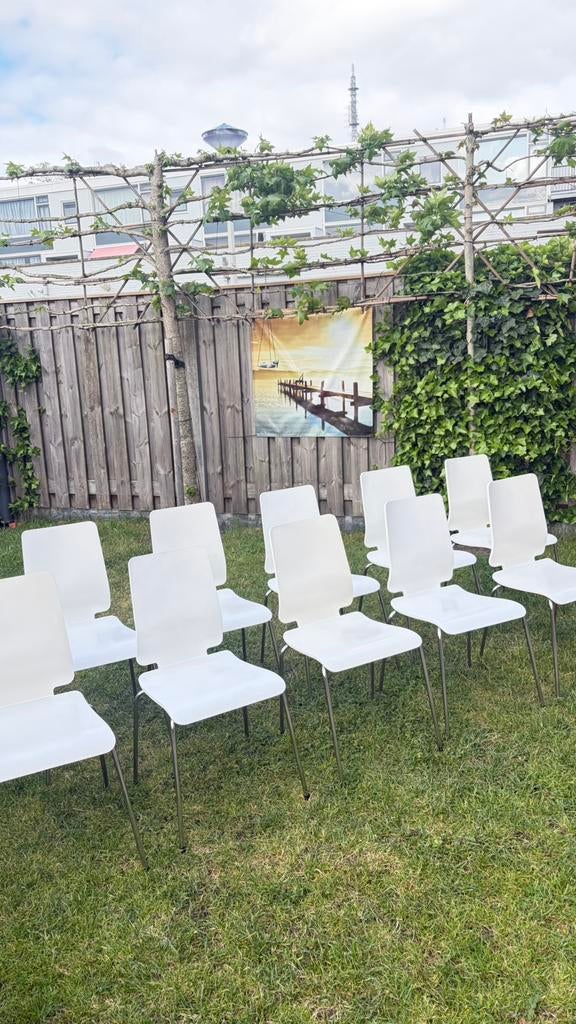 Witte stoelen te huur, Ophalen, Zo goed als nieuw, Kunststof, Stapelbaar