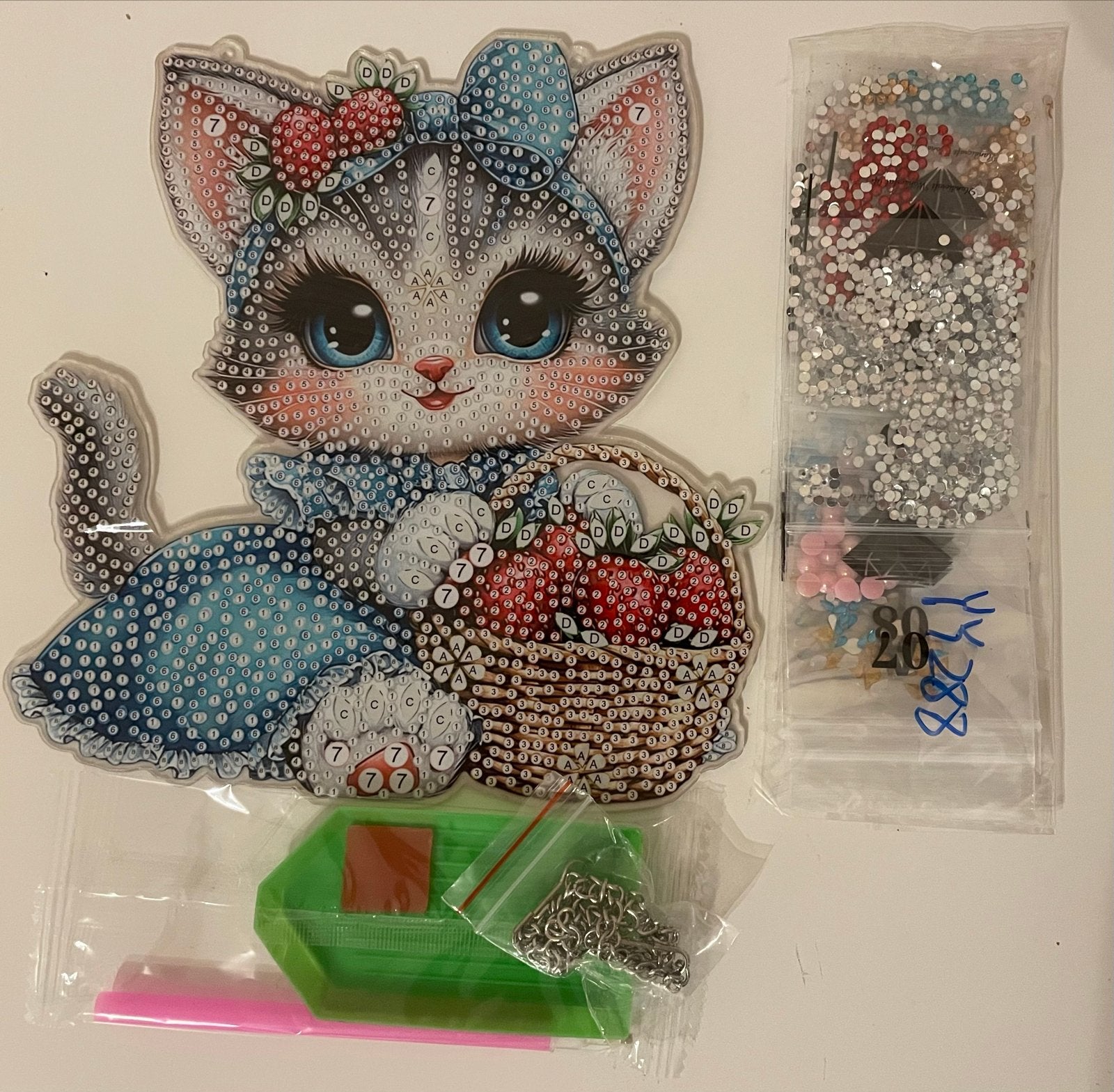 Diamond Painting Raamhanger Poes Kat Rond Nieuw, Nieuw, Klaar om op te hangen, Ophalen of Verzenden, Diamond painting