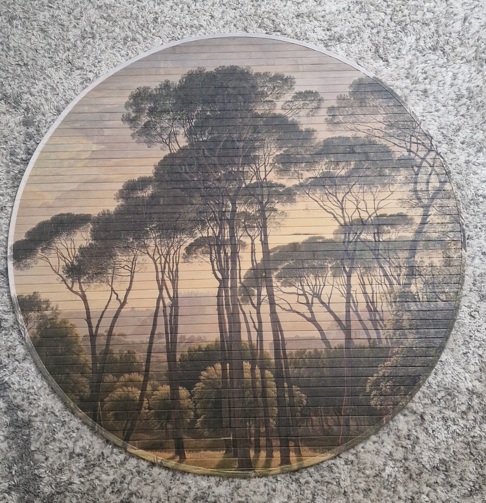 Ronde wanddecoratie met bomenprint - By Boo Morita Jungle, Huis en Inrichting, Woonaccessoires | Wanddecoraties, Ophalen, Hout