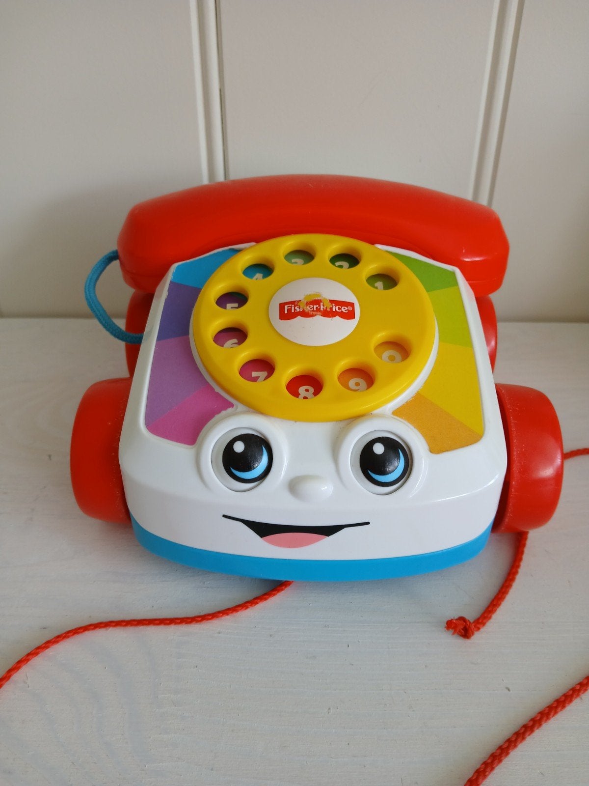 Fisher Price trektelefoon, Kinderen en Baby's, Ophalen of Verzenden, Gebruikt, Duw- of Trekspeelgoed, Met geluid