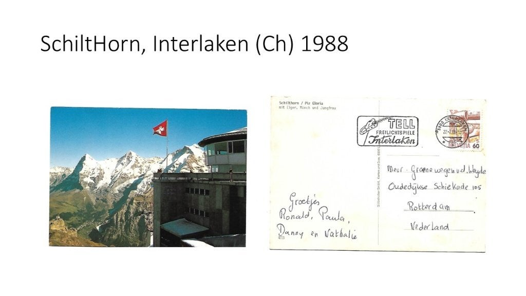 SchiltHorn, Interlaken (Ch) 1988, Ophalen of Verzenden, 1980 tot heden, Ongelopen, Buiten Europa