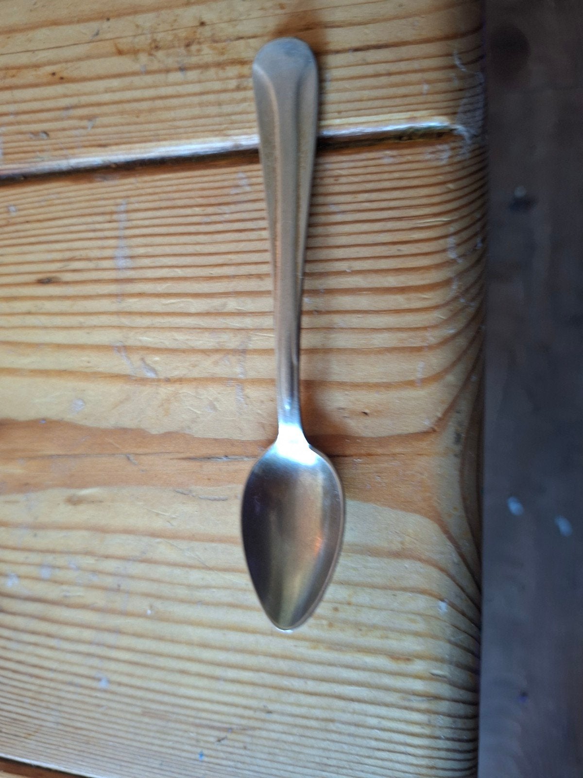 Vintage zilveren lepel met gravure, Antiek en Kunst, Ophalen of Verzenden