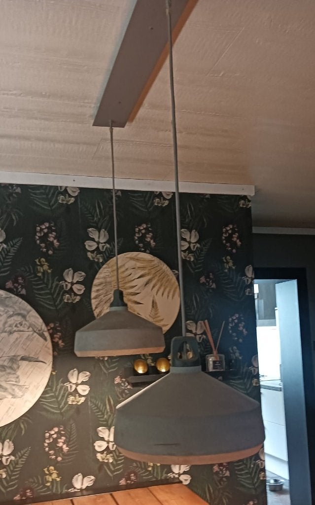 Eettafel lamp van beton, Ophalen, Gebruikt, Overige materialen, Industrieel
