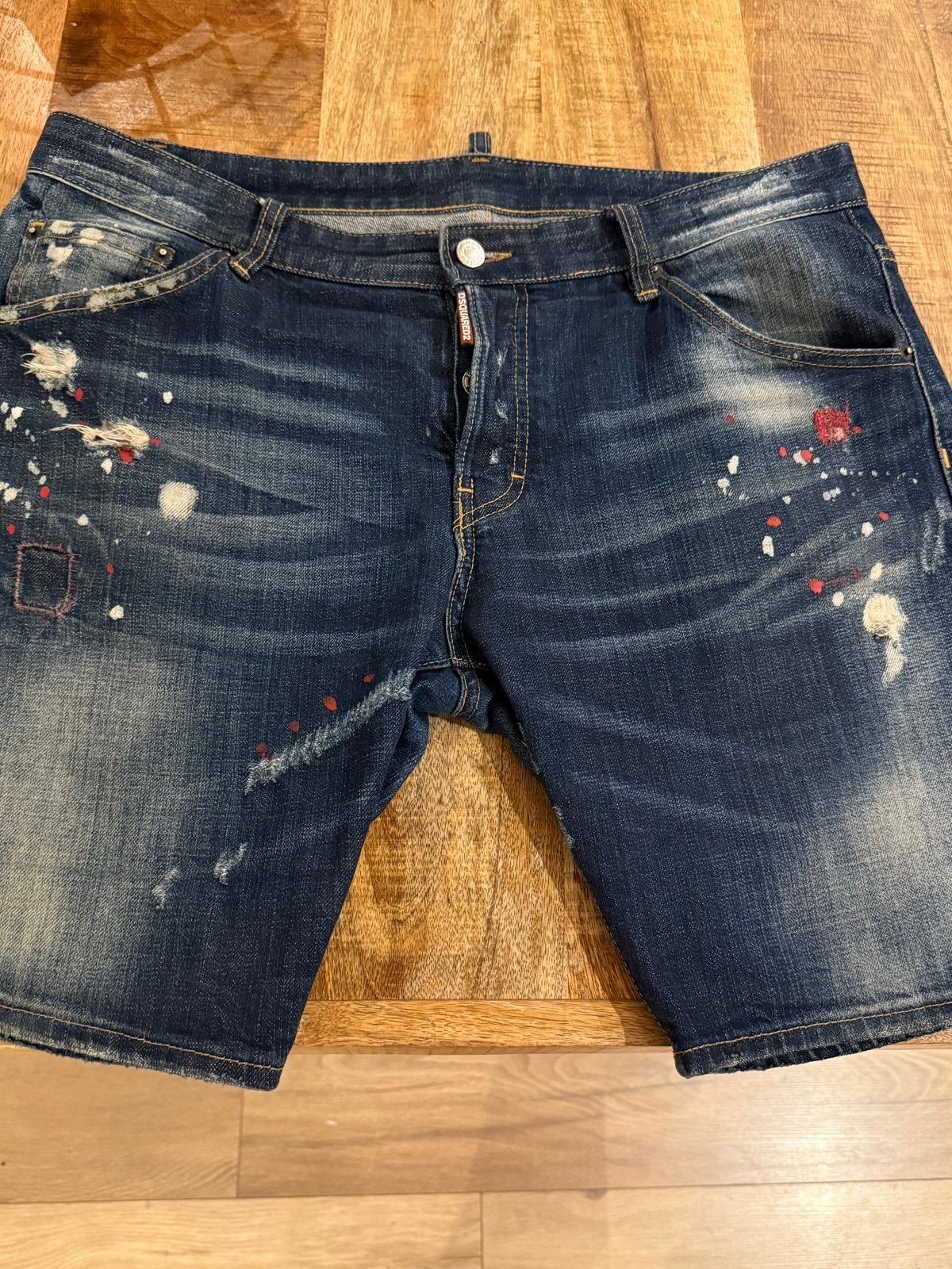 Dsquared2 korte spijkerbroek maat 52, Ophalen of Verzenden, Zo goed als nieuw, Blauw, W36 - W38 (confectie 52/54)